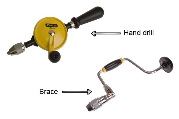 Hand drills and braces are manual tools 