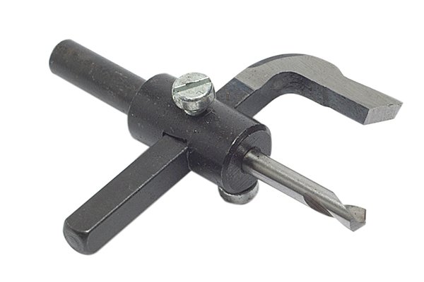 A tank cutter is a plumbing tool used to cut circular holes in sheet metal (steel and copper), plastic and wood. 