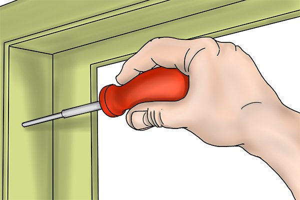Using a push pin on a window frame