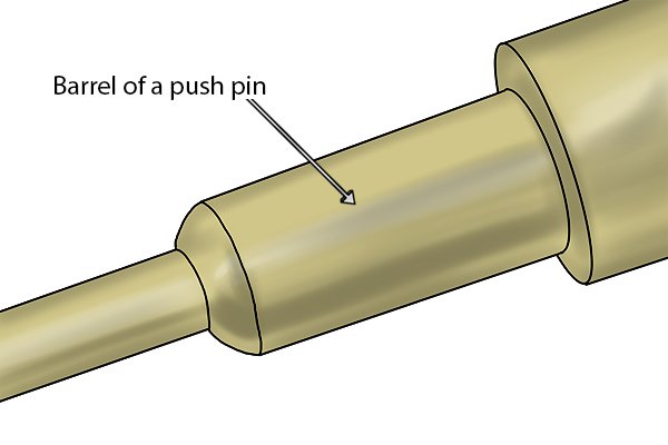 Barrel of a push pin
