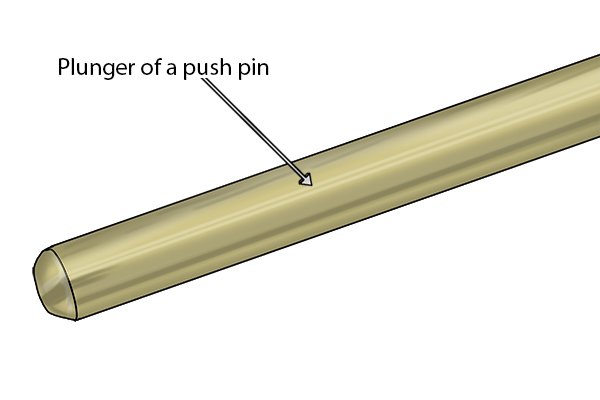 Brass plunger of a push pin