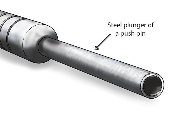 Steel plunger of a push pin