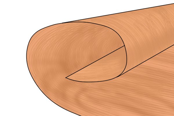 Wood veneer for use with a push pin