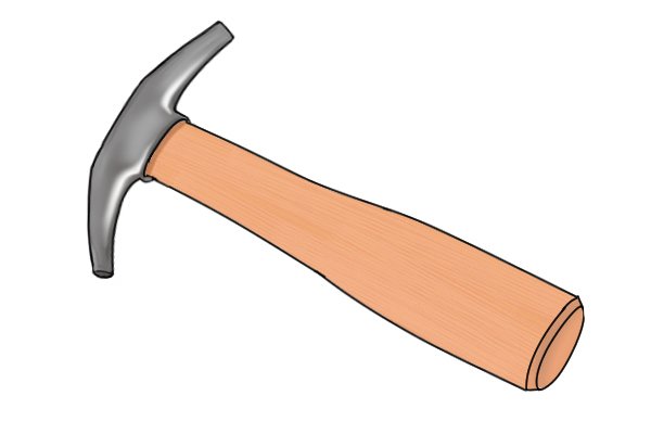 A tack hammer for use with panel pins