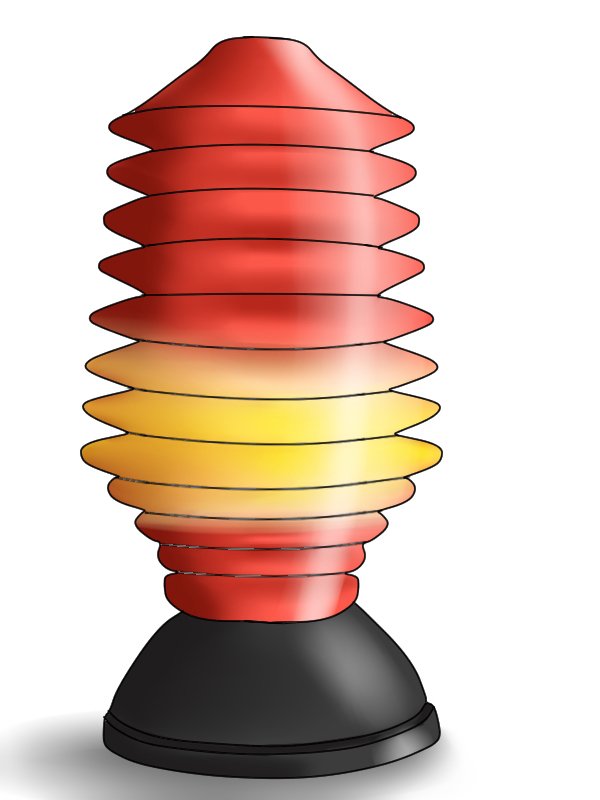 Concertina plunger used for light shade 
