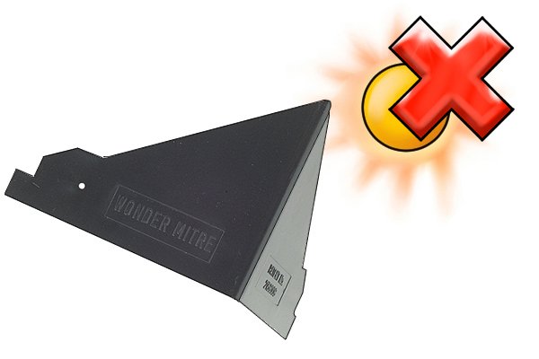 Keep plastic cove mitres out of direct sunlight
