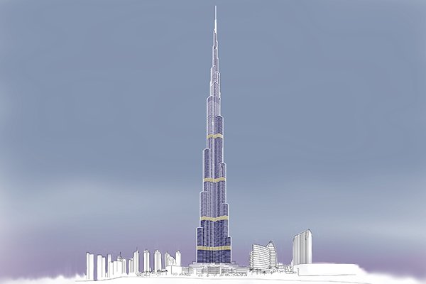 The worlds tallest building is currently the Burj khalifa
