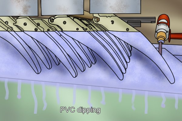 PVC dipping process taking place