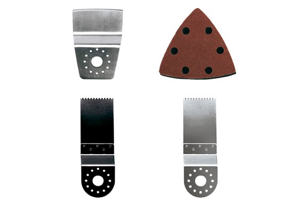 Powered multi-tool accessories for use with plasterboard