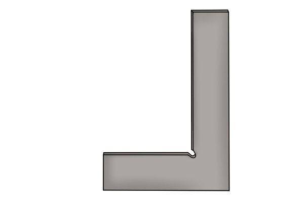 Engineers' squares without a stock have their two parts either welded together or machined from one solid billet of metal