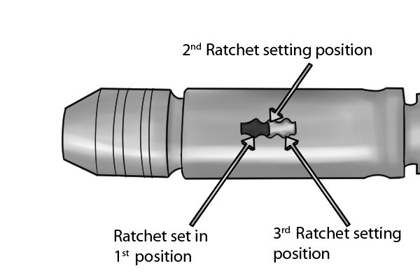 Hand drill ratchets have either 3 of 5 settings to select from