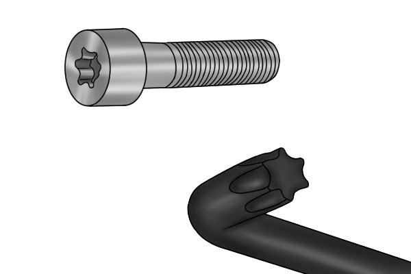 Torx key and bolt which were developed by the Camcar Textron company in 1967.