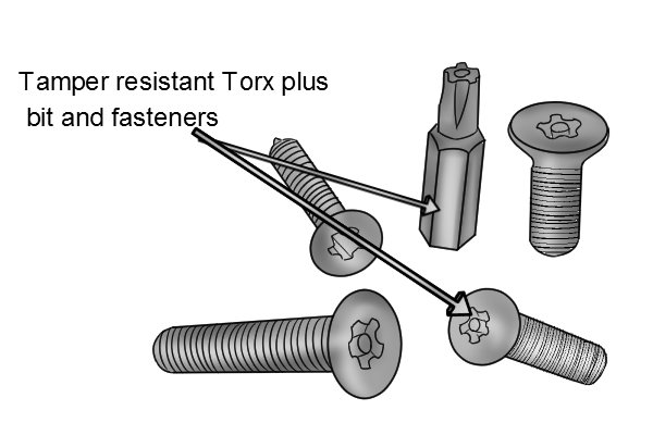 Tamper resistant Torx Plus fasteners and bits have the same increased life and wear resistance as Torx Plus.