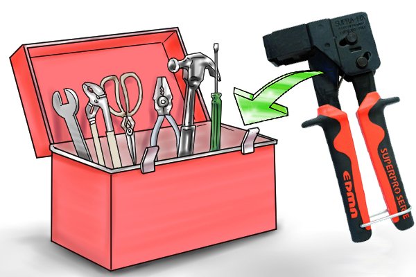 Lock the handles of a metal anchor expansion tool together before storing it away to save space within your toolbox.