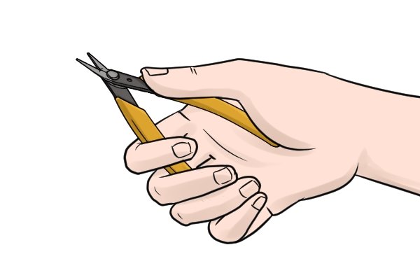 Small sprue cutters can be held in one hand