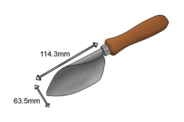 Left handed potting garden trowel blade size 63.5mm x 114.3mm