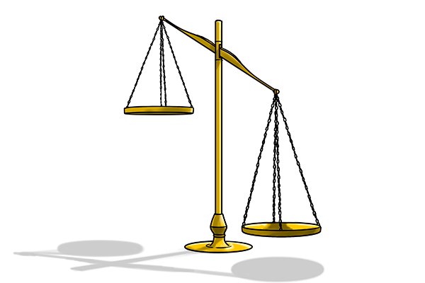 Unbalanced weighing scales