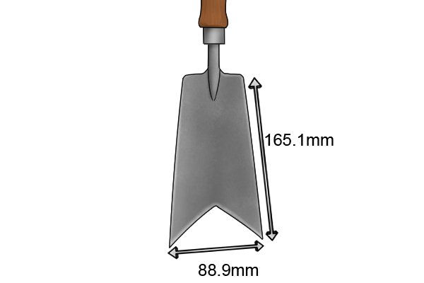 Tissot garden trowel blade size width 88.9mm and length 165.1mm