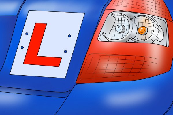 Magnetic learner driver car sign on a car