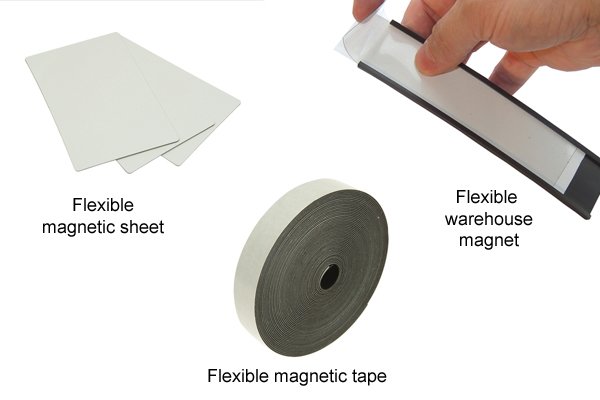 Types of flexible magnet: flexible magnetic sheet, flexible magnetic tape, and flexible warehouse magnets