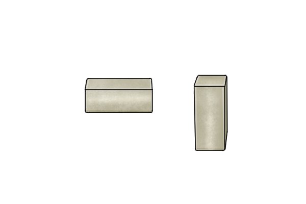 Two rectangular bar magnets