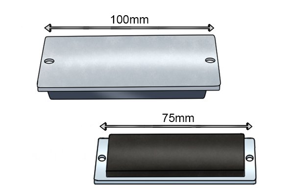 Through hole magnetic mounting pad length 75mm and 100mm