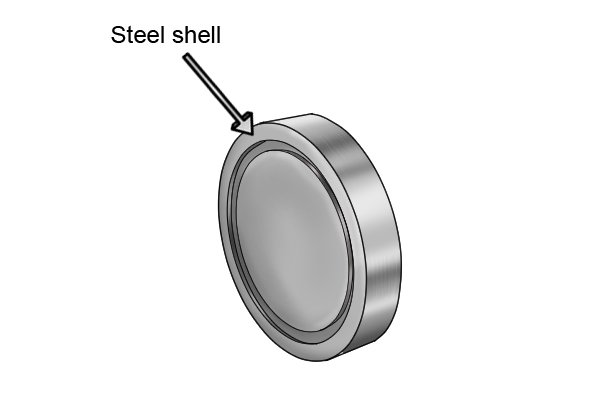 Pot magnet with a steel shell