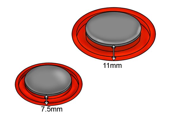 Flat planning magnetic disc height 7.5mm and 11mm