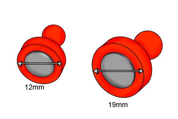 Skittle planning magnetic disc diameter 12mm and 19mm