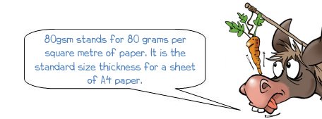 Wonkee Donkee says "80gsm stands for 80 grams per square meter of paper. It is also the standard thickness of a piece of A4 paper"