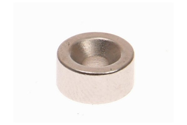 White countersunk disc magnet
