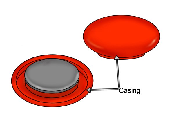 Casing on a planning magnetic disc
