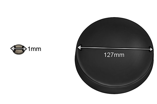 Diameter of basic disc magnets 1mm and 127mm