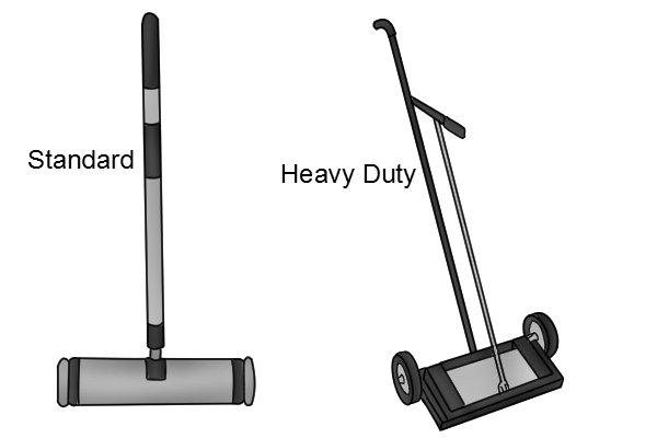  standard and heavy duty push magnetic sweepers