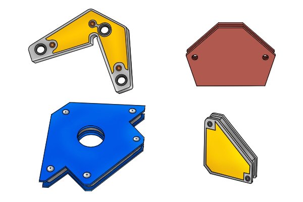 6 sided, arrow, square and corner fixed multi angle weld clamp magnets 