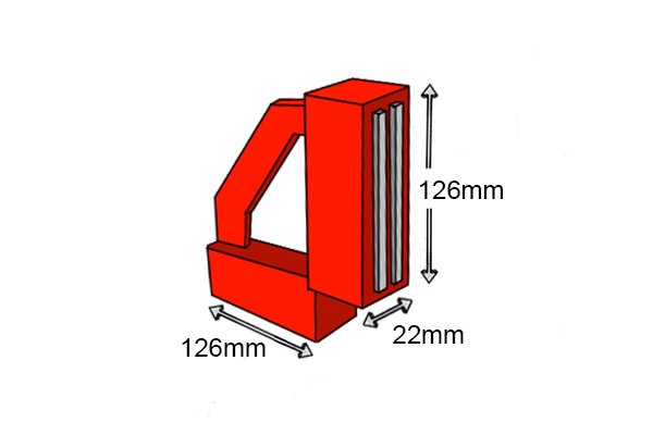 small 90 degree angle weld clamp magnet 126 x 126 x 22 mm