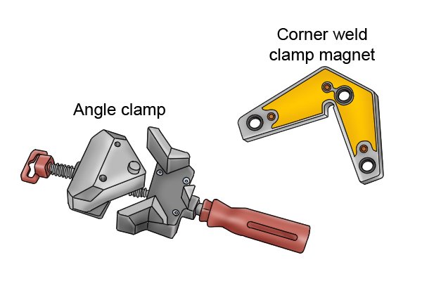 yellow angle clamp and a yellow corner fixed multi angle weld clamp magnet