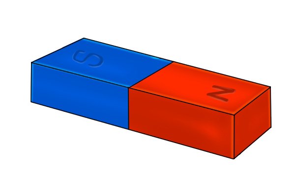 two red rectangle bar magnets held together by a keeper