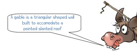 Wonkee Donkee says; A gable is a triangular shaped wall built to accommodate a pointed slanting roof. 