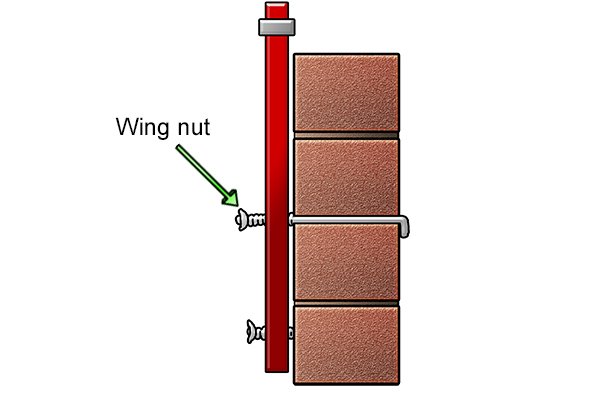 tighten wing nuts on bolt to secure in place