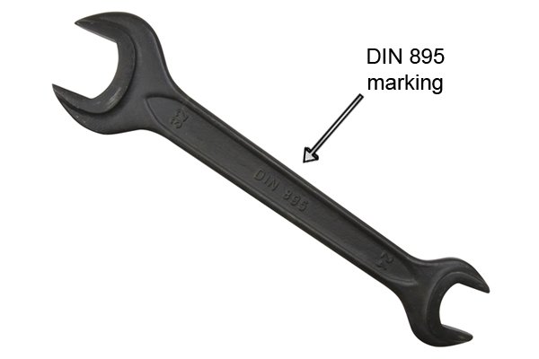 Double ended spanner with DIN895 marking