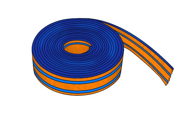 Webbing, used for upholstery and stretched out using a webbing stretcher