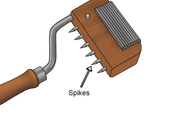Parts of a gooseneck web stretcher; spikes. the spikes grip the webbing to hold it in place whilst it is pulled tight. 