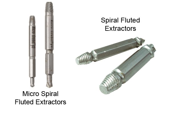 The size of the screw or bolts that can be extracted is directly related to the size of the extractor. For example, a set of extractors could remove screw sizes 0-10 and bolts 5-10 mm. An example is the micro spiral fluted extractors with drill out ends and spiral fluted extractors with drill out ends. Both do the same job, however, the size of each makes them suitable for different sized screws and bolts.