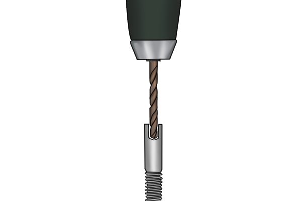 You now need to drill into the head of the screw to create a pilot hole to accommodate the screw extractor. The depth of the pilot hole will vary according to the extractor size you will be using. You will need to drill carefully and deep enough to fit the end of the extractor, so it has enough room to turn and grab the screw or bolt. 