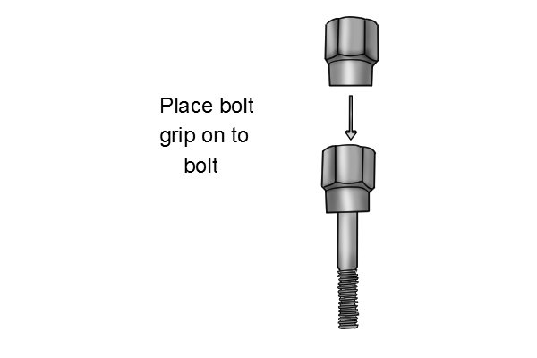 If you are using the hexagonal flats, then place the bolt grip on the bolt that you want to extract, making sure it is on comfortably without the grip moving at all. 