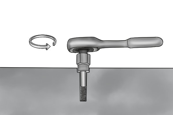 If you are using a hand ratchet then simply place onto the bolt and turn manually anti-clockwise. 