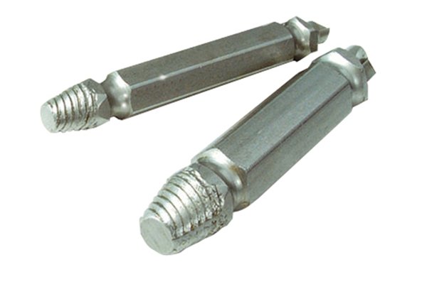 On the left are spiral fluted extractors with drill out ends. These are similar to the micro extractors above which do the same, however, for screws, bolts and fasteners. Choose this extractor for quick removal of screws, bolts and fasteners as it can be attached to a standard variable speed drill with no other tool necessary.