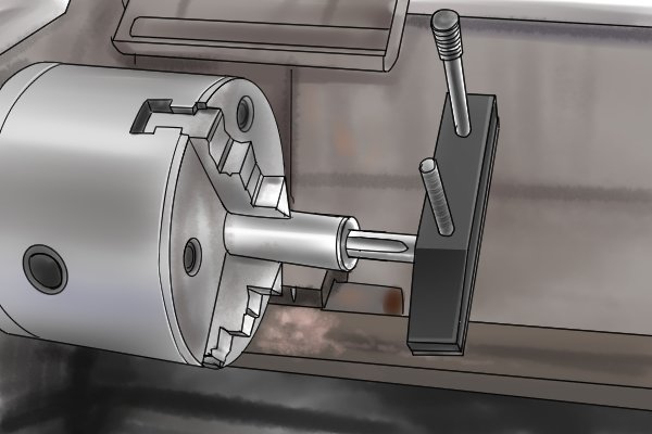 Tapping is the process of cutting threads using a tap and die, which are the cutting tools. A toolmaker's clamp is suitable for holding the material you are using in place so you are able to cut out a thread securely and correctly. In the picture, the toolmaker's clamp is used to turn the tap to produce a thread.