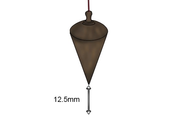 Suspend the plumb bob 1/2 an inch off the ground plumb bob wonkee donkee tools DIY guide how to use a plumb bob